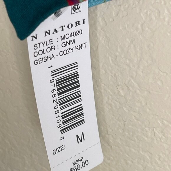 N. NATORI "Geisha" Cozy Knit Dark Green Long Robe is New with Tags! Size MEDIUM - Picture 8 of 10